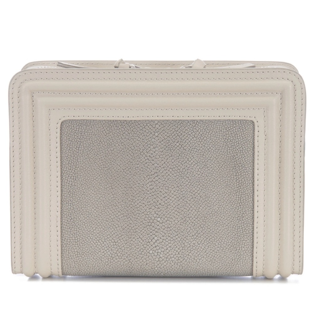 Vivian Nora double zip crossbody bag in ecru